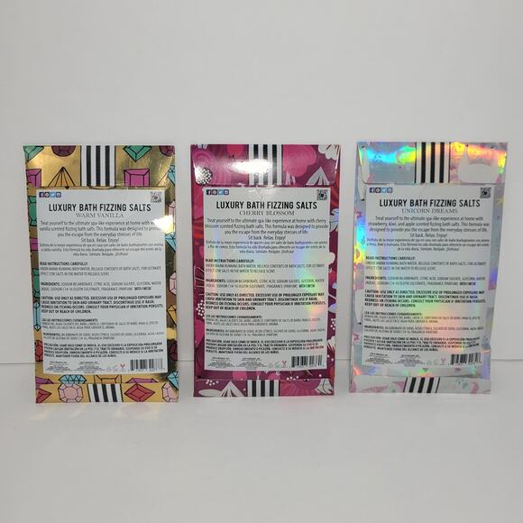 3 ONYX Bathhouse Luxury Bath Fizzing Salt Packs - Party Favors, Basket Fillers - Picture 4 of 7